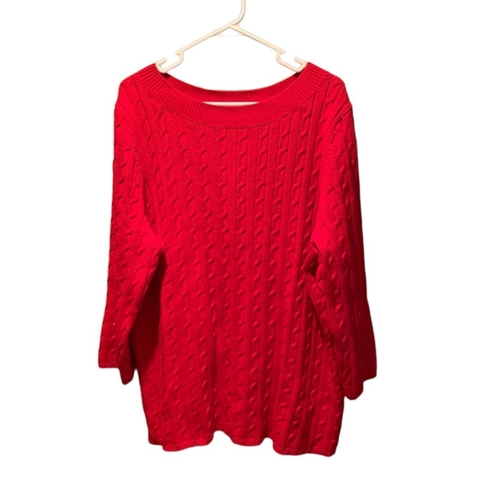 Talbots Cable Knit Sweater in Red 3X NWT